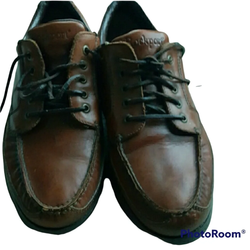 Rockport VIBRAM MENS Brown Leather Tie shoes